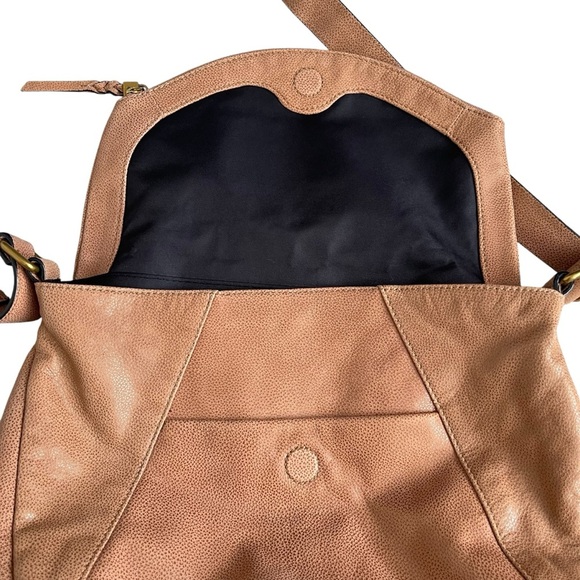 Elliott Lucca Soft Grain Leather Crossbody Large Bag Snap Closure Boho Chic - Picture 10 of 12